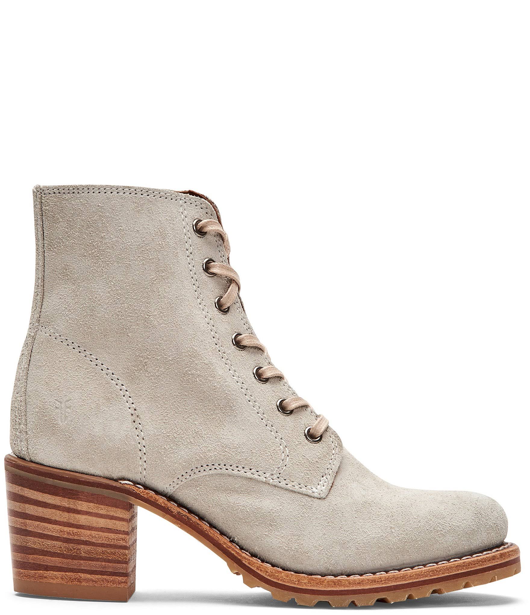 Frye | Sabrina 6g Lace Up | 9 US | White Sky