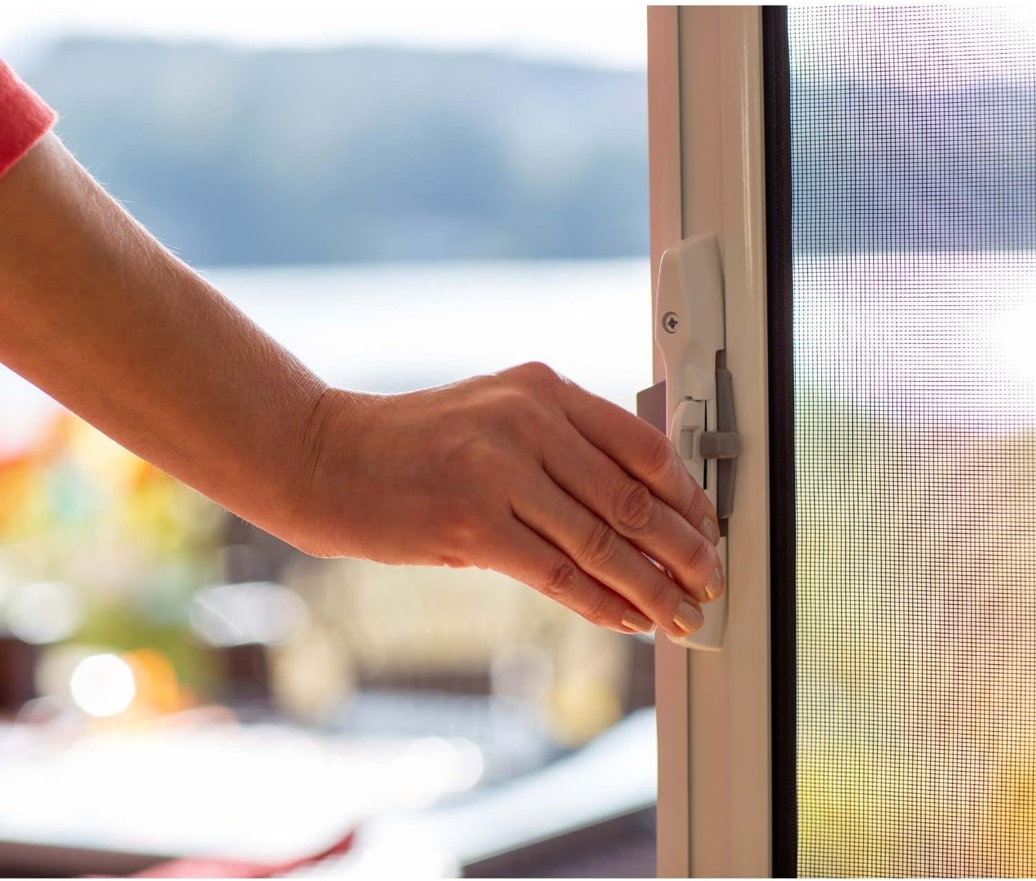 Brisa White Retractable Screen Door 80" Single