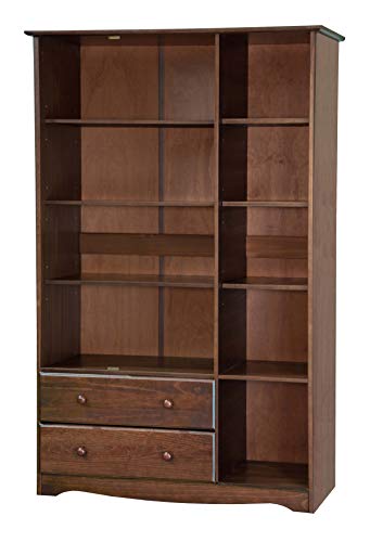 Palace Imports 100% Solid Wood Grand Armoire Wardrobe Closet, Java, 45.75" w x 72" h x 20.75", 4 Small Shelves, 1 Clothing Rod, 2 Drawers, 1 Lock Included. Renewable Eco-Friendly Wood, Made in Brazil