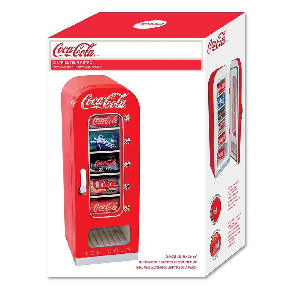 Koolatron CVF18 10-Can Coca Cola Retro Vending Fridge - Red