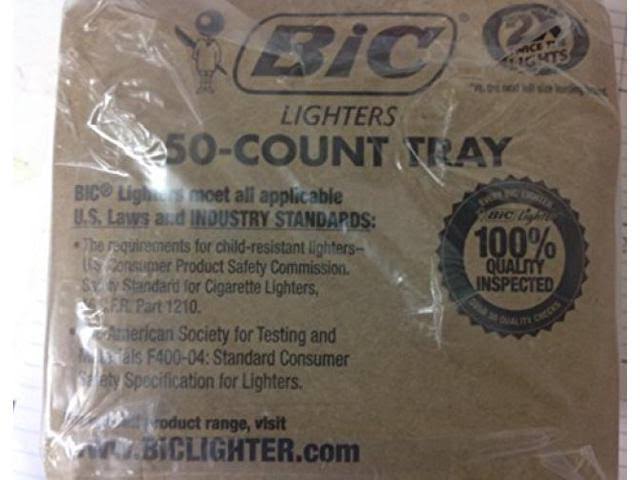 Bic Classic Lighter 50ct Tray Regular Lighter, Assorted