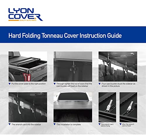 Lyon Cover 6.2ft / 74" Hard Tri-Fold Truck Bed Tonneau Cover for 2015-2024 Chevy Colorado/GMC Canyon