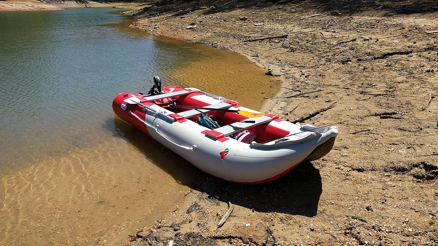 BRIS 14.1 FT Inflatable Kayak Fishing Tender Inflatable Poonton Boat with Air Floor