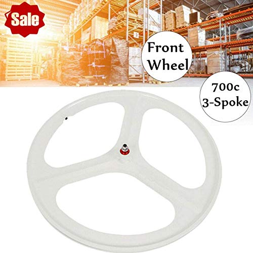 Bicycle Bike Wheel, 700C Fixed Gear Wheels, 26" Fixed Gear Bicycle Wheelset 3 Spoke Rim Single Speed Front Rear Fixie Bicycle Wheels Track Wheel Clincher Type Bike Wheel,(Front & Rear) White