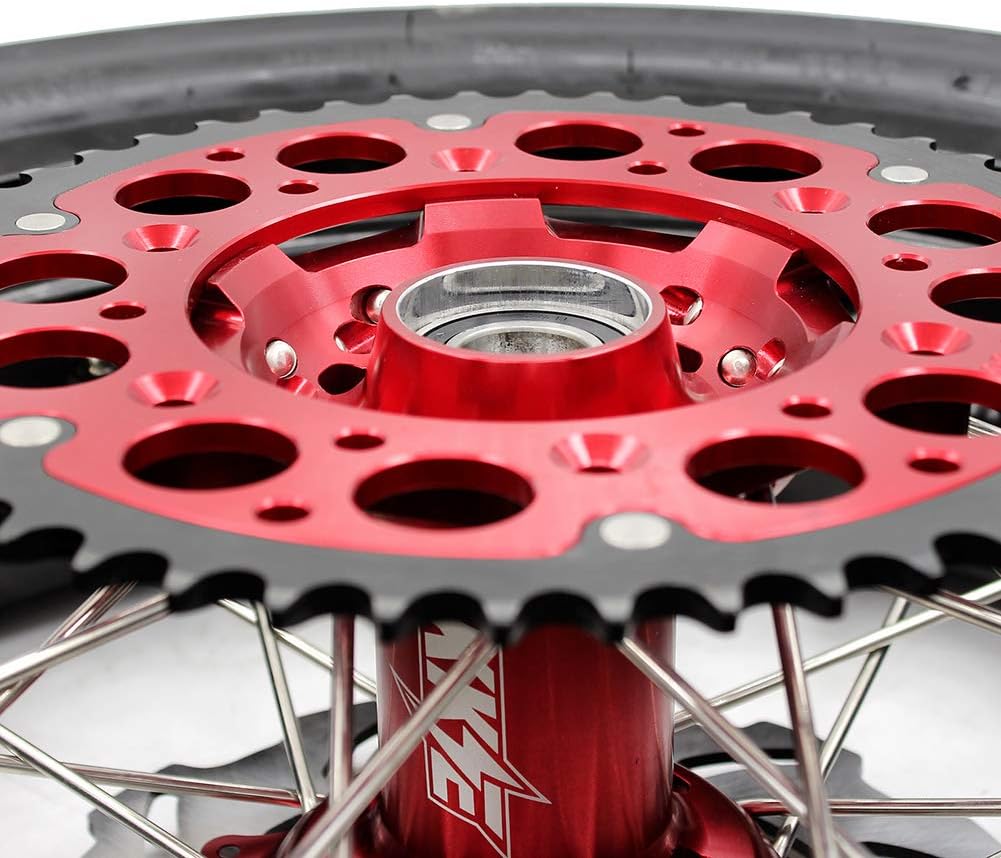 KKE 3.5" / 4.25 * 17 Rim Fit for CRF250R 2014 CRF450R 2013-2023 CRF450RL 2019-2023 Supermoto Wheels CST Tires Red Hub Discs