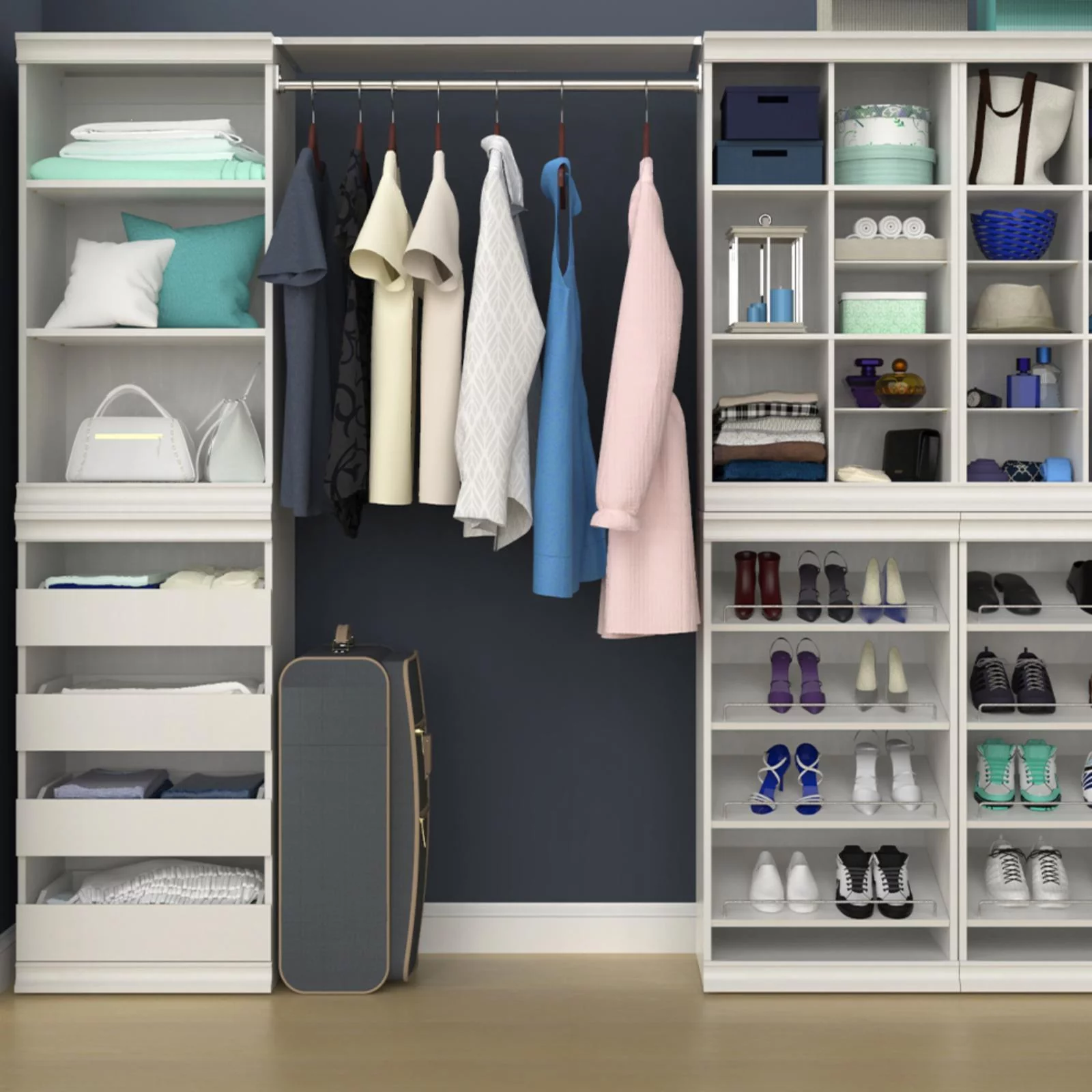 ClosetMaid Modular Closet Stackable Divided Shelf Unit