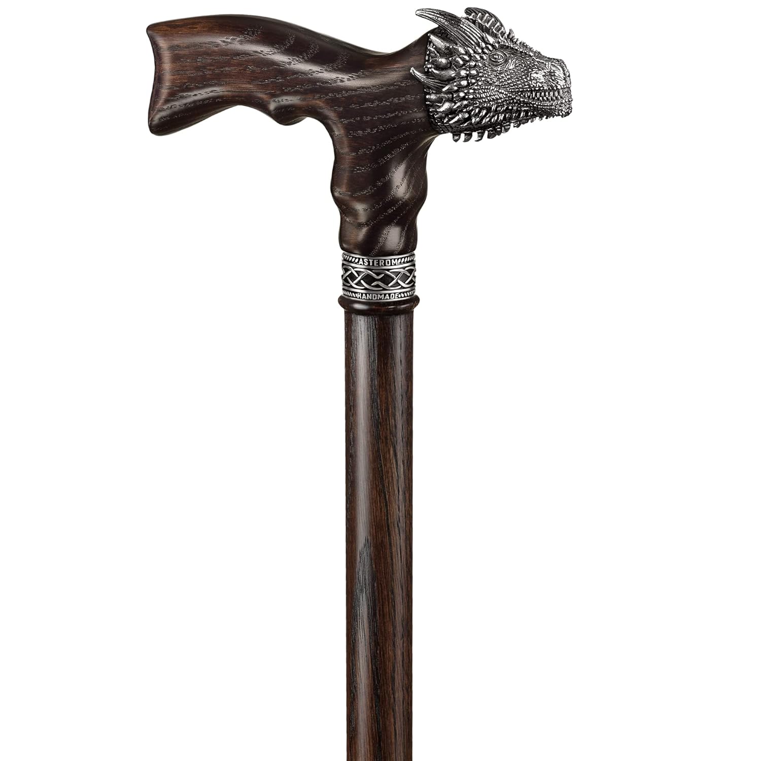 Asterom Handmade Wooden Walking Cane for Men and Women - Dragon - Fashionable Walking Stick Unique Wood Cane
