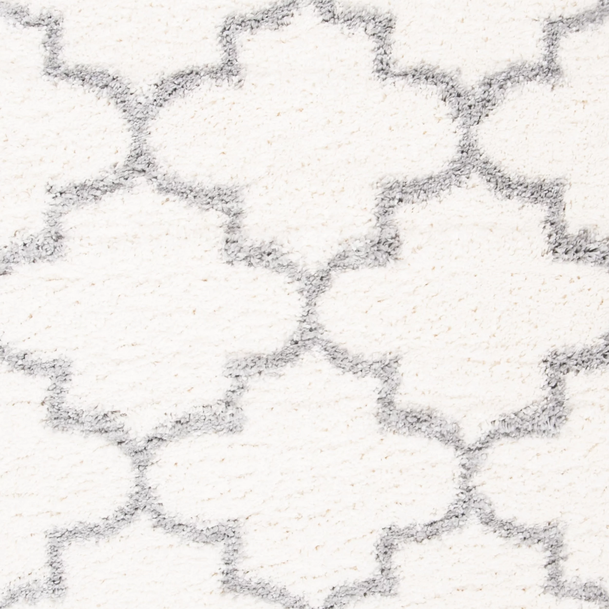 SAFAVIEH Fontana Hilda Geometric Plush Shag Area Rug, Cream/Grey, 9' x 12'