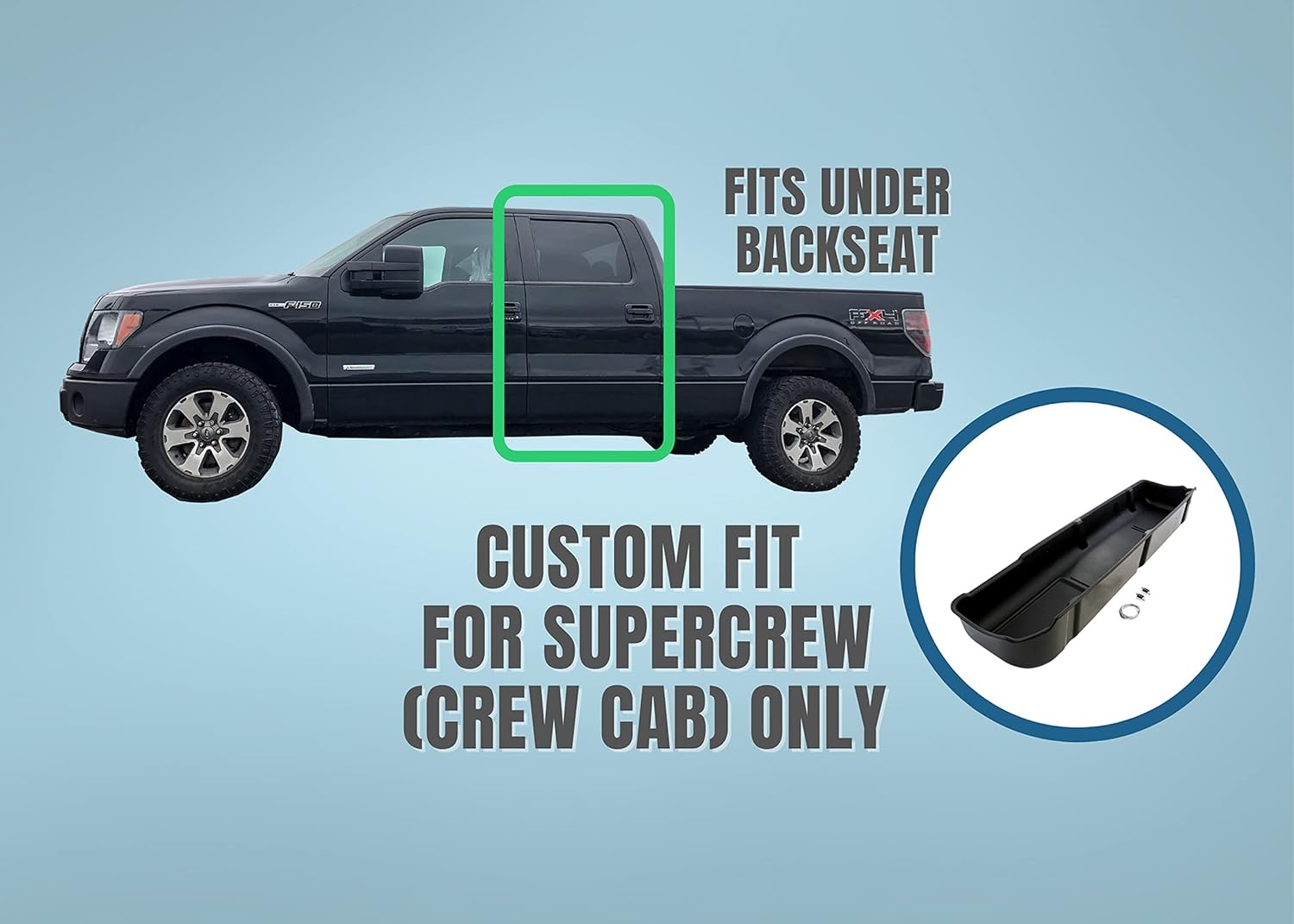 Red Hound Auto Under Seat Storage Box Compatible with F150 Ford F-150 SuperCrew Crew Cab 2009-2014 Underseat System (Only fits SuperCrew Cab, Will not fit Vehicles with OEM subwoofers)