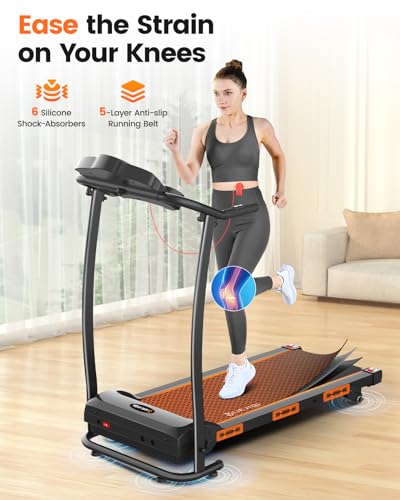 Treadmill with Incline, 3.0HP Foldable Treadmill for Home Office Small Space Portable Walking Treadmill 240 Lbs with 12 Preset PROG, LED Display, Speaker and Cup Holder