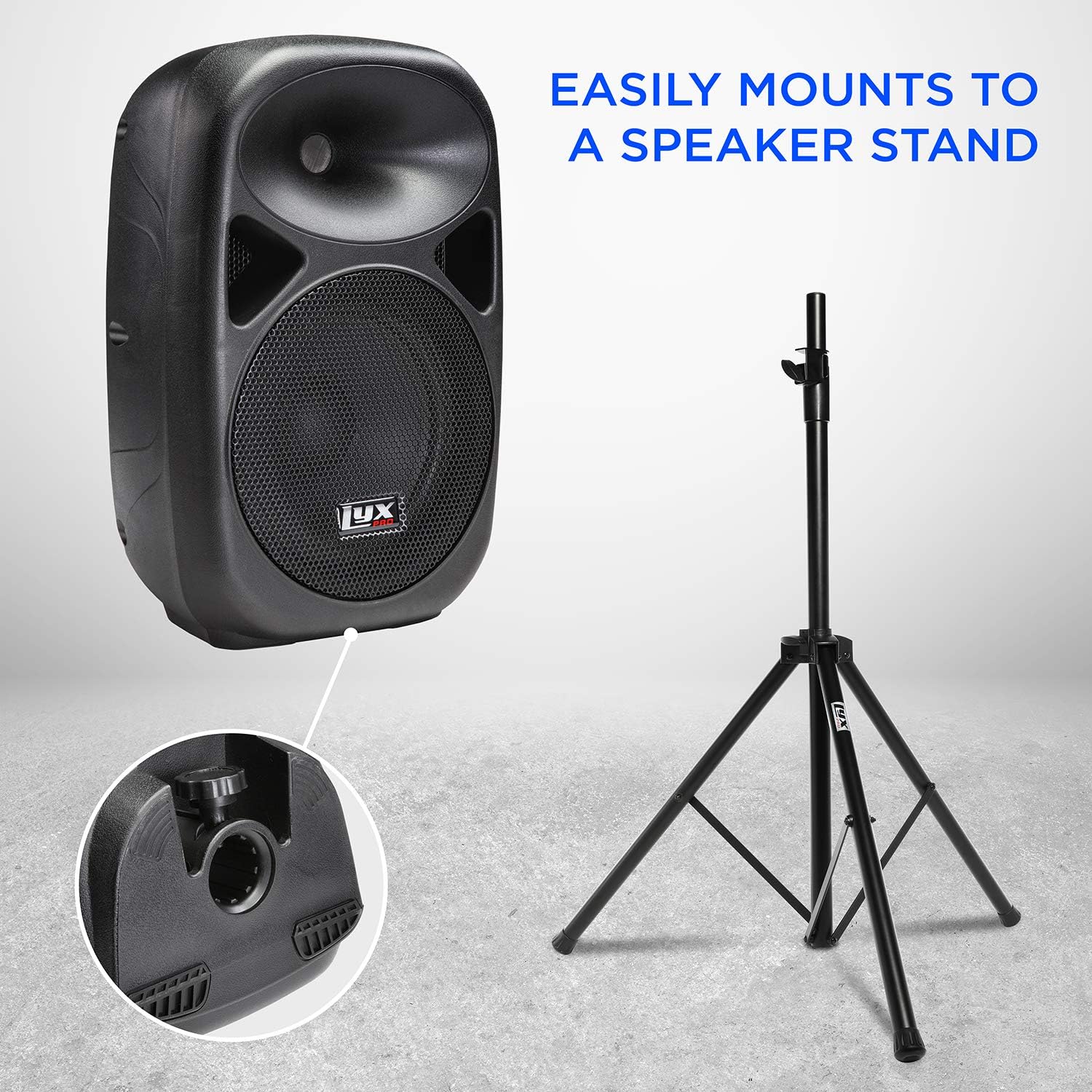 LyxPro 15 Inch PA Active Speaker System Compact and Portable with Equalizer, Bluetooth, MP3, USB, SD Card Slot, XLR, 1/4��, 3.5mm Input, Carry Handles, SPA-15