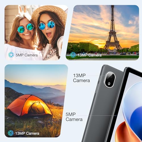 DOOGEE 11 Inch Tablet (2024), T30E Android 14 Tablet with 9GB RAM 128GB ROM/TF 1TB, 4G Cellular Tablets with Dual Sim Slot, Octa Core, 8000mAh, Widevine L1, Face Unlocked, BT5.0, 5G WiFi, GPS (Black)