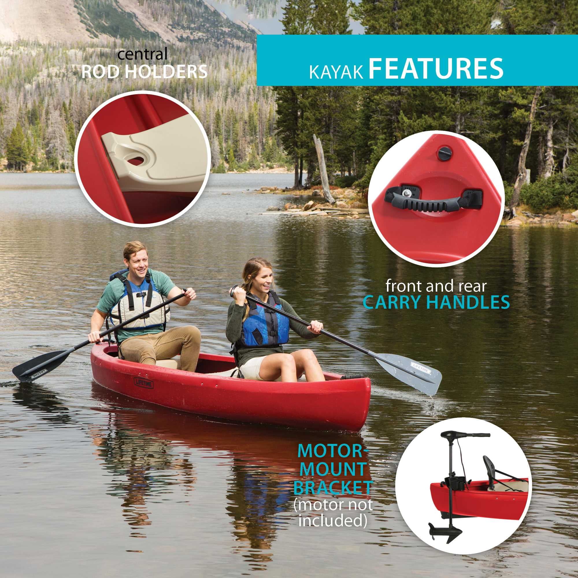 Lifetime Wasatch 130 Canoe - Forest Green - 90561
