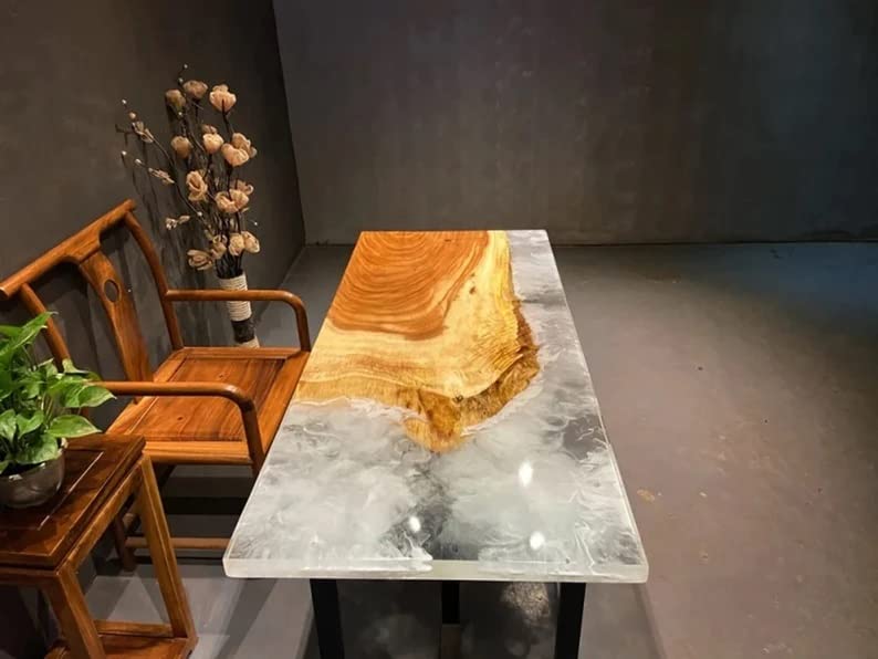 Personalized Large EPOXY Table, Resin Dining Table for 2, 4, 6, 8 River Dining Table, Wood Epoxy Coffee Table Top, Living Room Table (without Stand, 60 x 36 Inches)