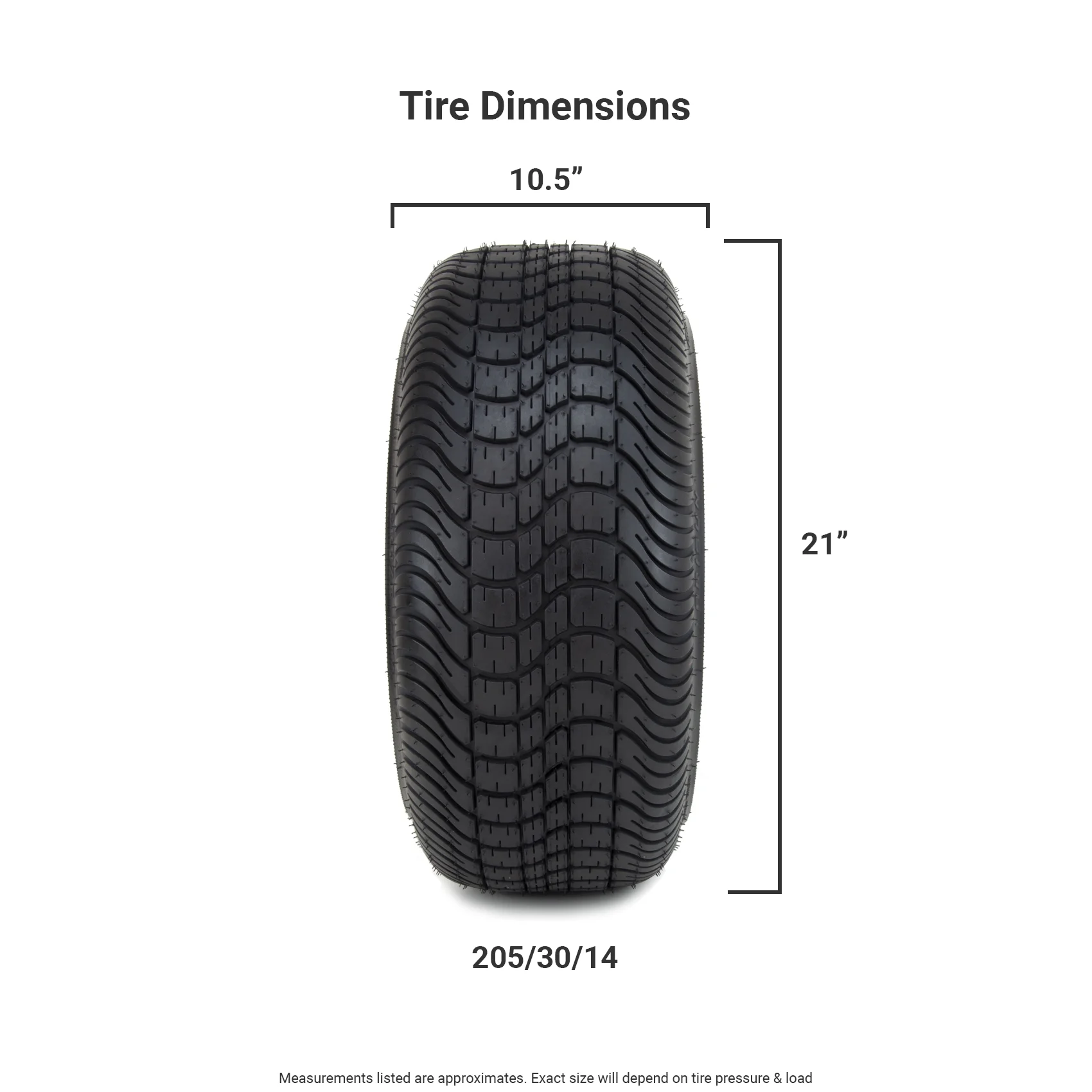 14" Gunmetal Tempest Golf Cart Wheels and Tires Combo with Low Profile Tires