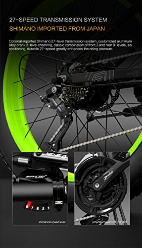 Electric Bike X1500 for Adults, Foldable 26" x 4.0 Fat Tire Electric Bicycle, 1500w Motor 48V 12.8Ah Removable Lithium Battery, M2000 27-Speed Gear and Dual Shock Absorber Ebikes
