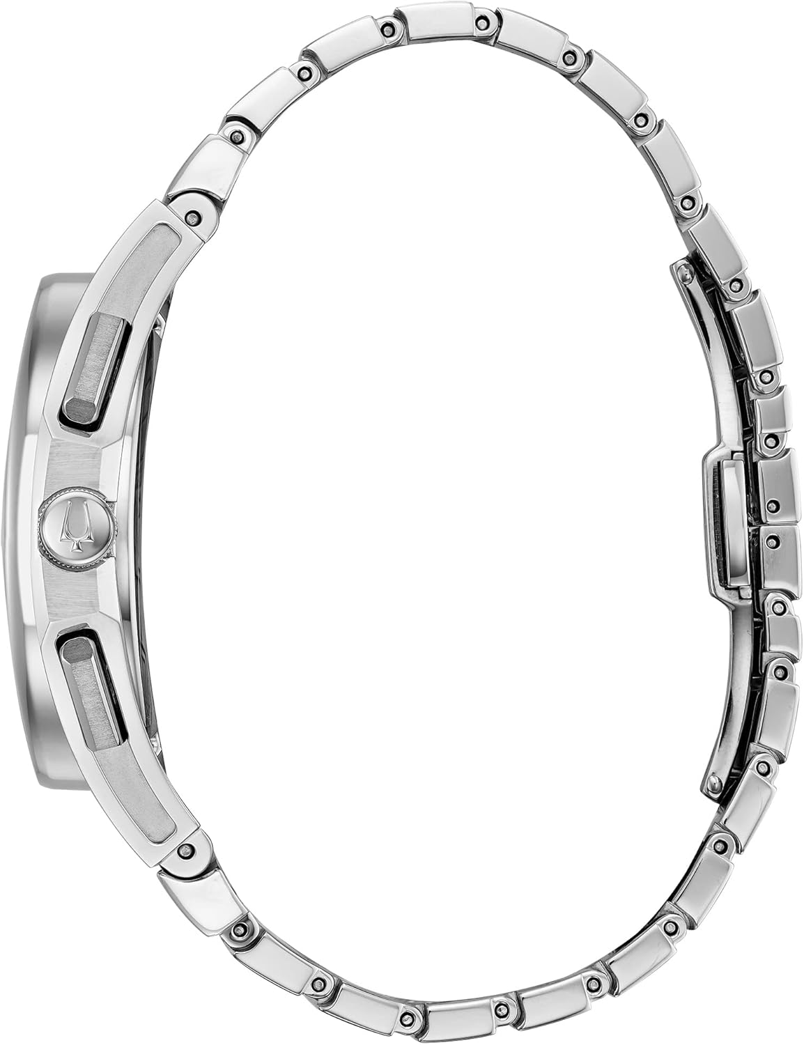 Bulova Men's CURV High Performance Quartz Stainless Steel Watch, 5-Hand Chronograph, Sapphire Crystal, Luminous Hands, Stainless Steel/ Blue Dial