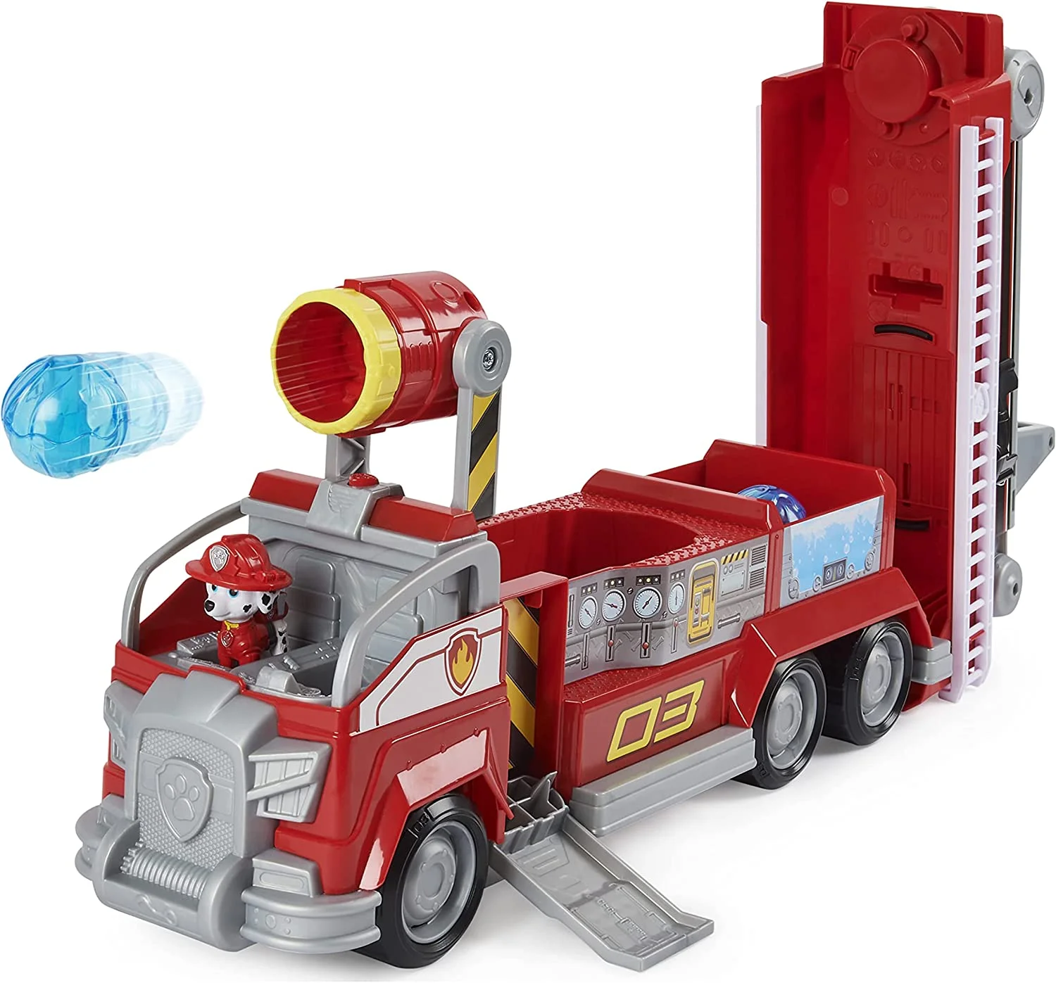 PAW Patrol, Marshalls Transforming Movie City Fire Truck with Extending Ladder, Lights, Sounds and Action Figure, Kids Toys for Ages 3 and up