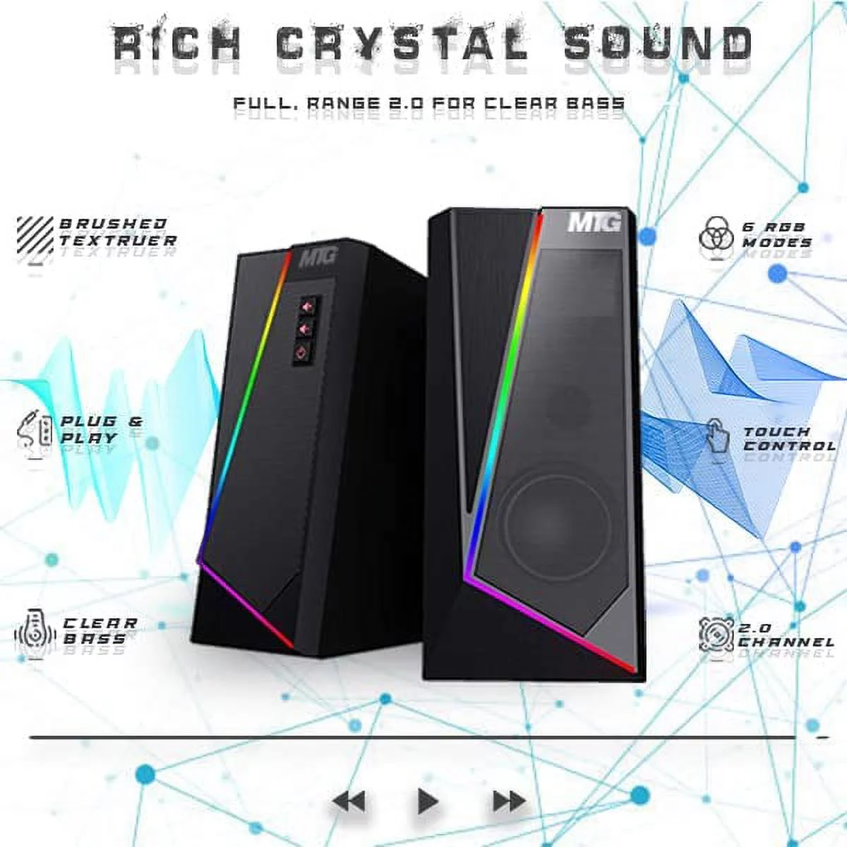 Restored Computer Desktop PC, Intel Core i5, TechMagnet Siwa 8, 8GB RAM, 500 GB HDD, New MTG Dual 24 Inch Monitor, MTG RGB Keyboard Mouse, RGB Speaker with Webcam, WiFi, Windows 10 Pro (Renewed)