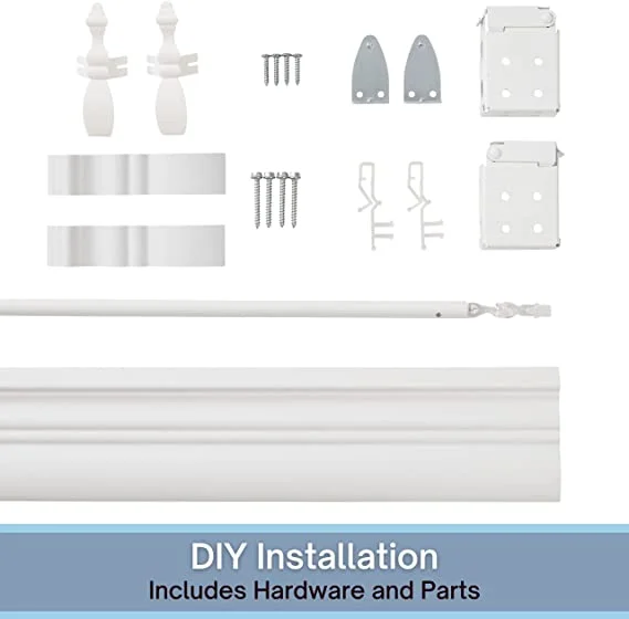 Lotus & Windoware Cordless 2" Faux Wood Room Darkening Horizontal Blind, 19" Width x 72" Length, Bright White, Smooth