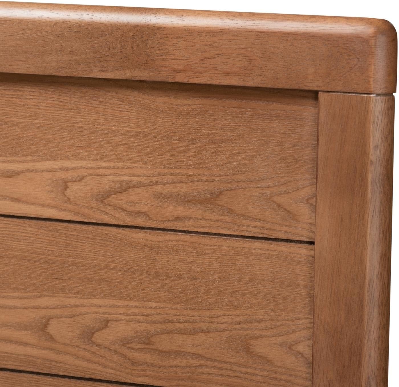 Baxton Studio Artemis Mid-Century Wood Queen Platform Bed in Walnut Brown