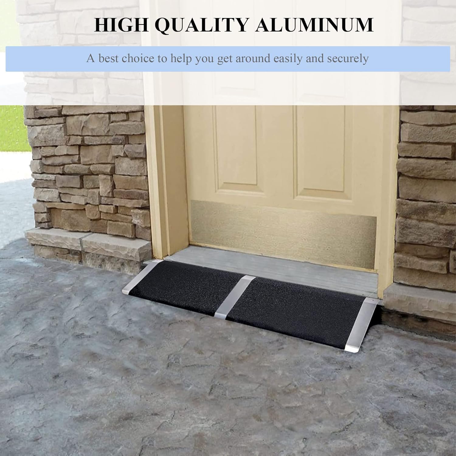 LEMNISCATE Threshold Ramps for Doorways, Portable Wheelchair Wheelchairs for Home, Lightweight Door Threshold Ramp，Adjustable Height Up to 1-4 Inch Rise, 12 * 32