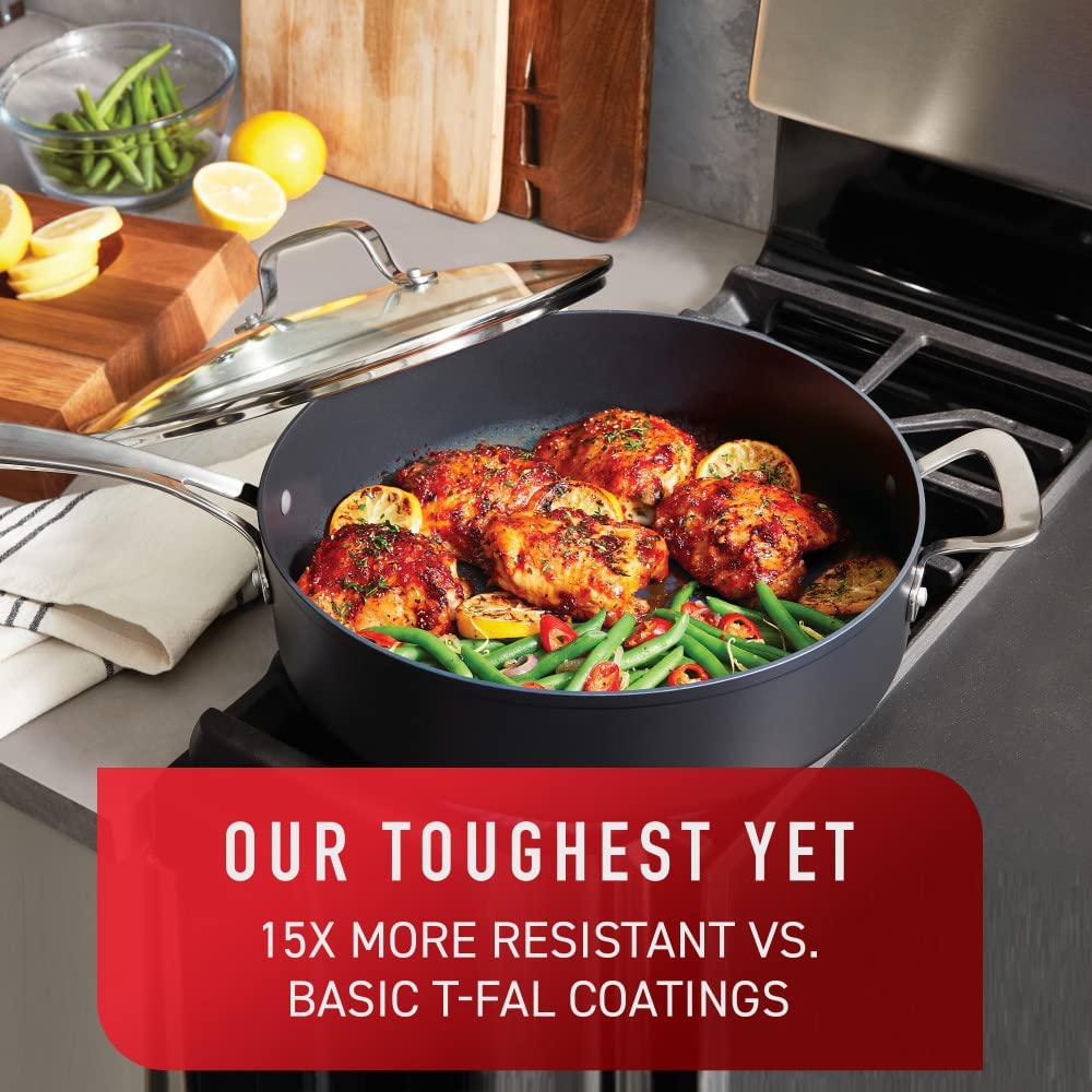 T-fal Unlimited Platinum Hard Anodized Non-Stick, 5qt Jumbo Cooker, 5 quart, Black