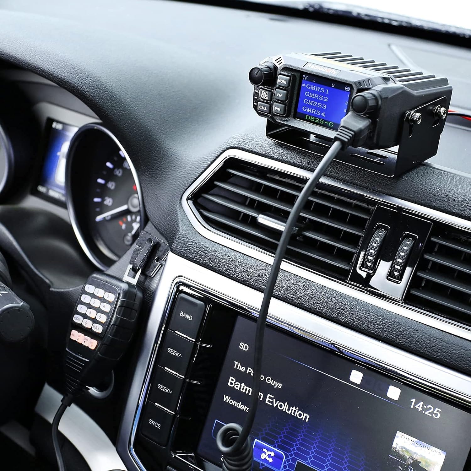 Radioddity DB25-G GMRS Mobile Radio, 25 Watts Two Way Radio Long Range, Quad Watch, GMRS Repeater Capable, with Dual Band Scanning Receiver, for Car Vehicle, Off Road, Overlanding