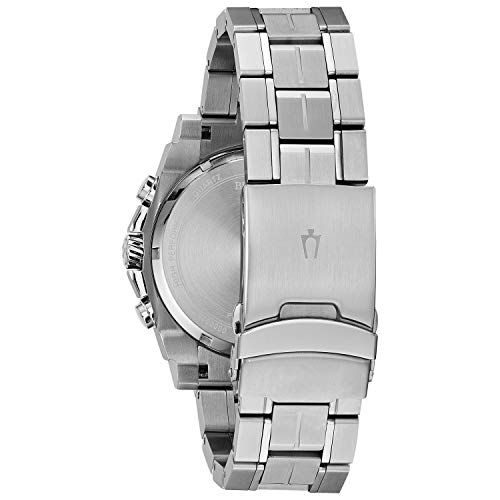 Bulova Men's Icon High Precision Quartz Chronograph Watch, Curved Mineral Crystal, 300m Water Resistant, Continuous Sweeping Secondhand, Luminous Markers