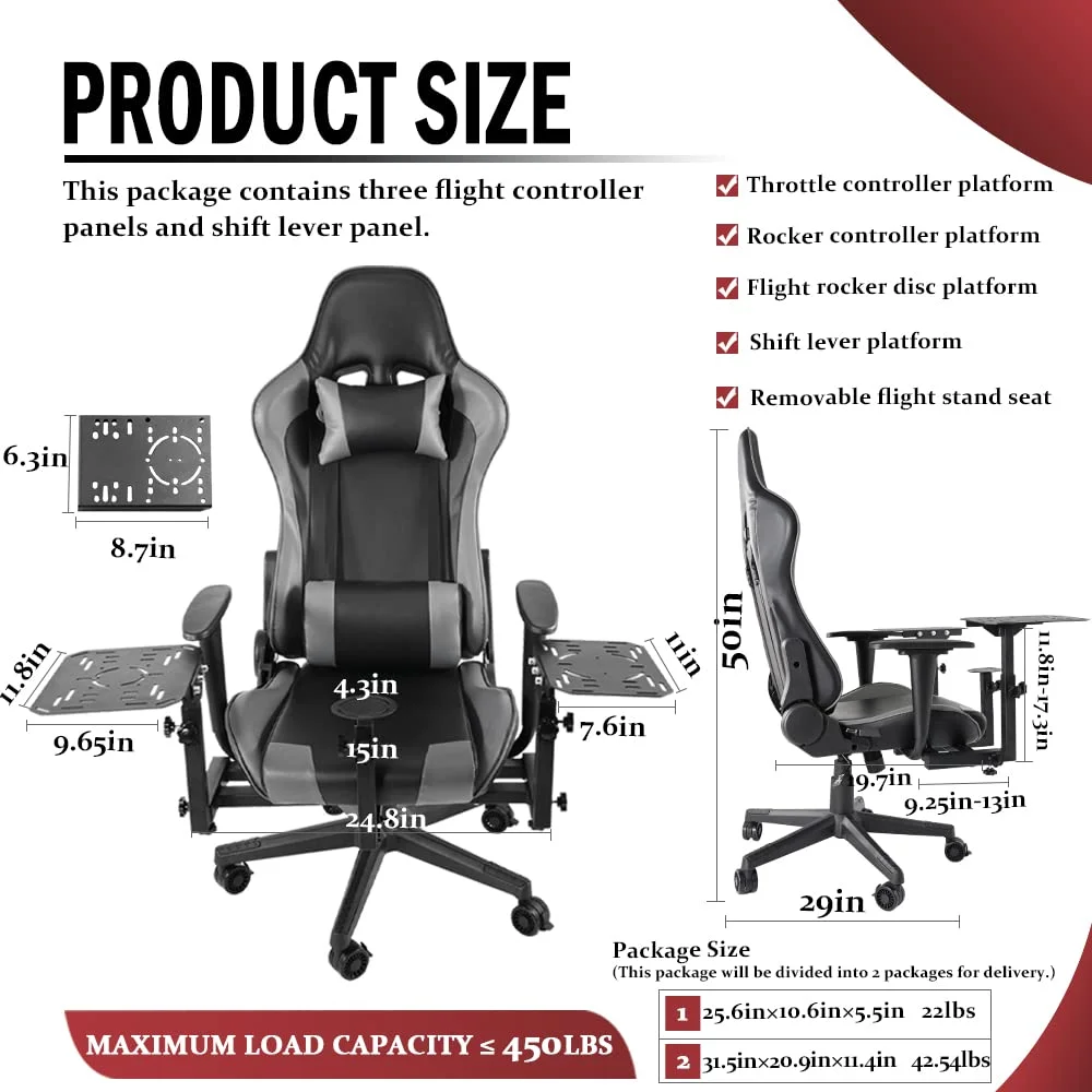 Supllueer Flight Sim Stand with Gaming Seat Fit Thrustmaster A10C Hotas Warthog Logitech X52