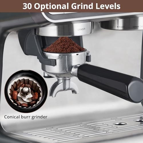 Espresso Machine with Grinder, 20 Bar Automatic Espresso Coffee Maker with Milk Frother for Home Barista, Professional Coffee Machine for Cappuccinos or Lattes, Gift for Dad Mom Coffee Lover