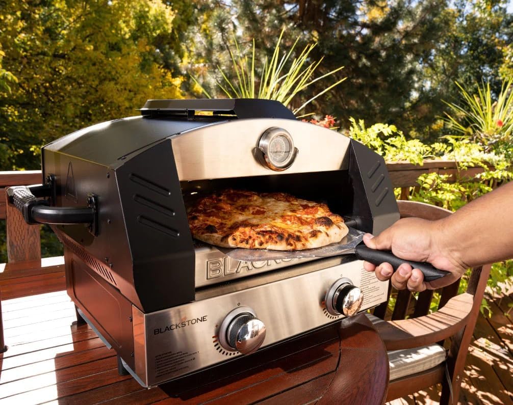 Blackstone Pizza Oven Outdoor, Portable Propane Pizza Oven with Pizza Peel, Pizza Cutter, and Wholesalehome Gloves and Cloth