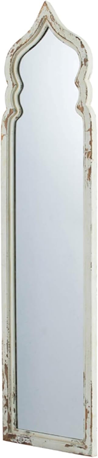 CC Home Furnishings Vintage Weathered White Full Length Floor Mirror - 6'
