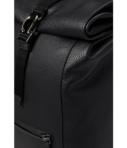 COACH Beck Roll Top Backpack in Pebble Leather, Black