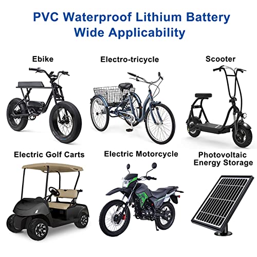 36V/ 48V Ebike Battery Electric Bikes Li-ion Battery Pack Lithium E-Bike Battery w/ 2A Charger for 200W-1000W Electric Bicycles Motor Kits