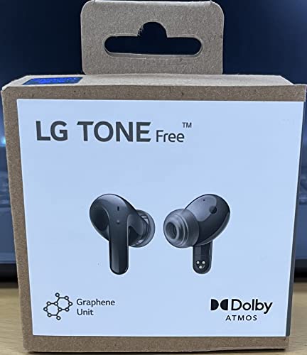 LG TONE Free True Wireless Bluetooth Earbuds T90 - Active Noise Cancelling Earbuds with Dolby Atmos, White, Small