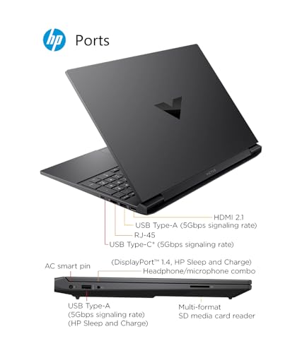 HP Victus Gaming Laptop, 15.6 inches 144Hz FHD(1920 x 1080) Anti-Glare Display, AMD Ryzen 5-8645HS, 16GB RAM, 1TB SSD, NVIDIA GeForce RTX 4050, Backlit Keyboard, Win11, Mica Silver (2024)