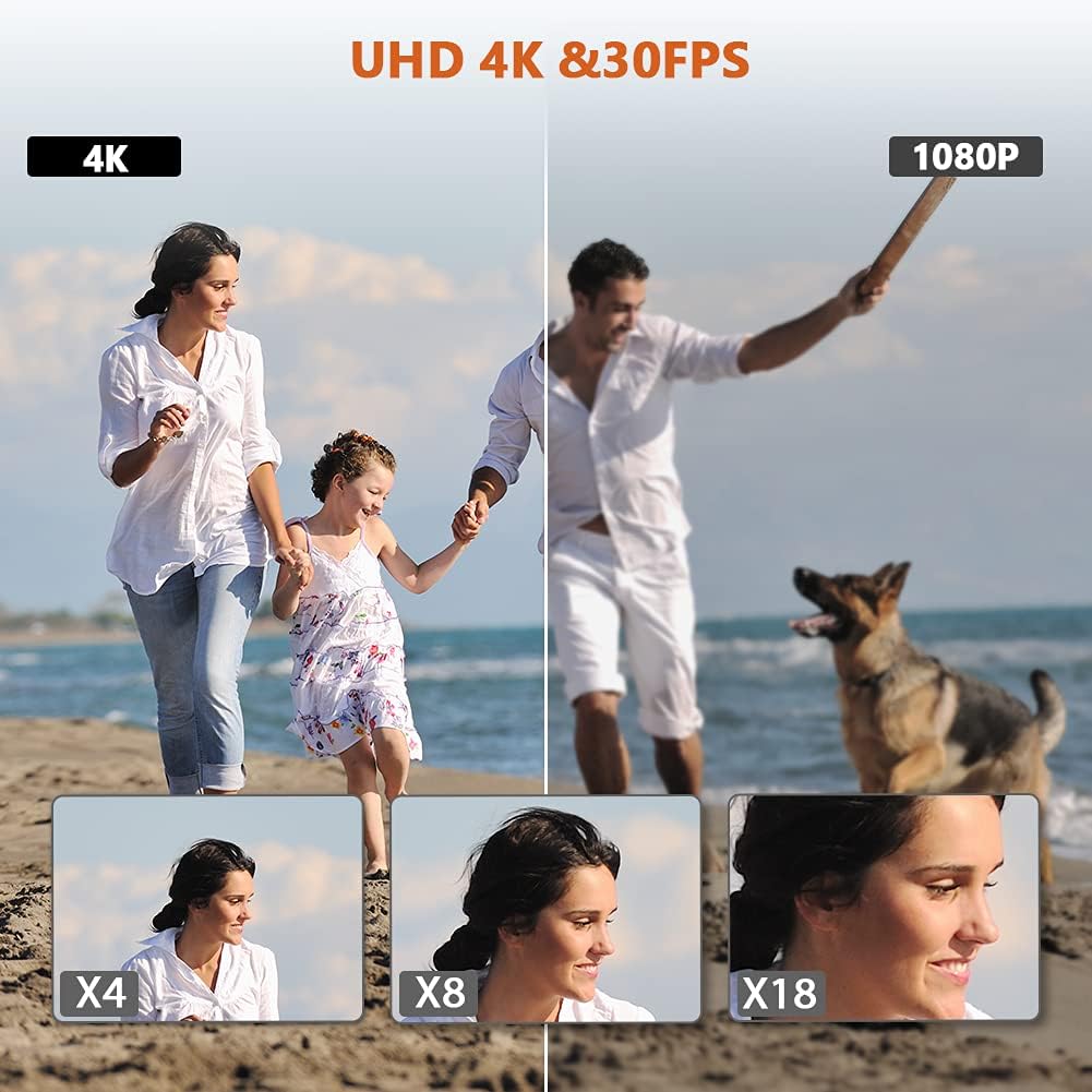 4K Camcorder Video Camera 48MP WiFi Vlogging Camera YouTube Camera with 3.0” Touch Screen IR Night Vision Digital Camera External Microphone