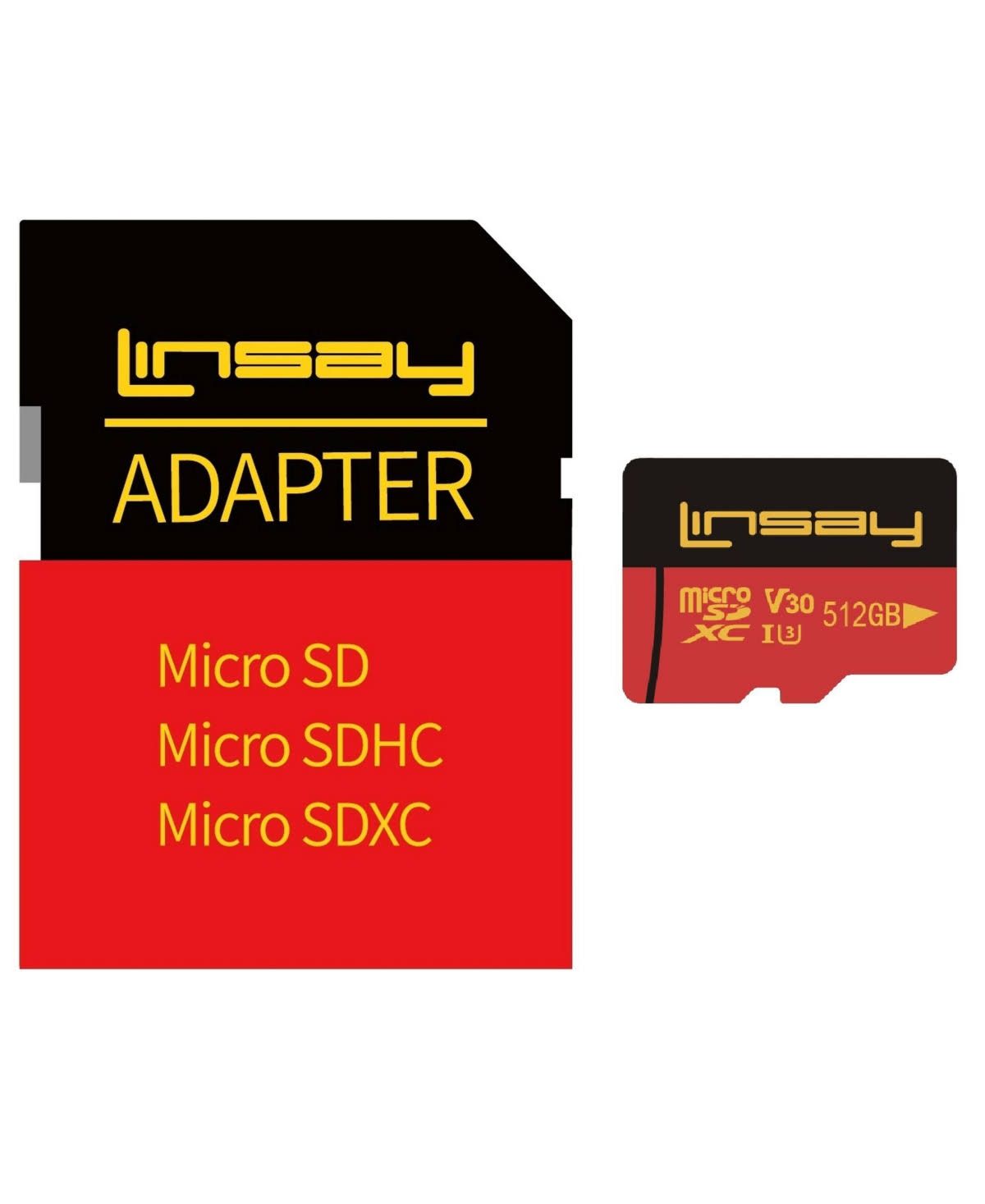 Linsay High Speed Micro SD Card 512gb V30 4K Ultra HD