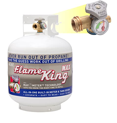 Flame King 20 lb Steel Propane Tank Cylinder and (2-Pack) Flame King Refillable 1LB Propane Cylinders