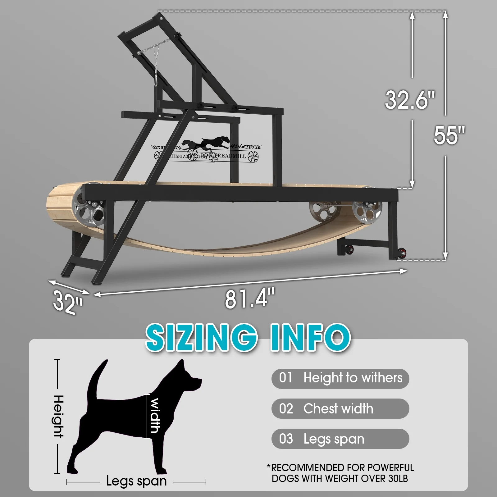 Syedee Dog Treadmill for Large Dogs, Dog Slatmill for Healthy & Fit Dog Life, Dog Treadmill for Indoor & Outdoor. Dog Treadmill for Dogs up to 250 lb