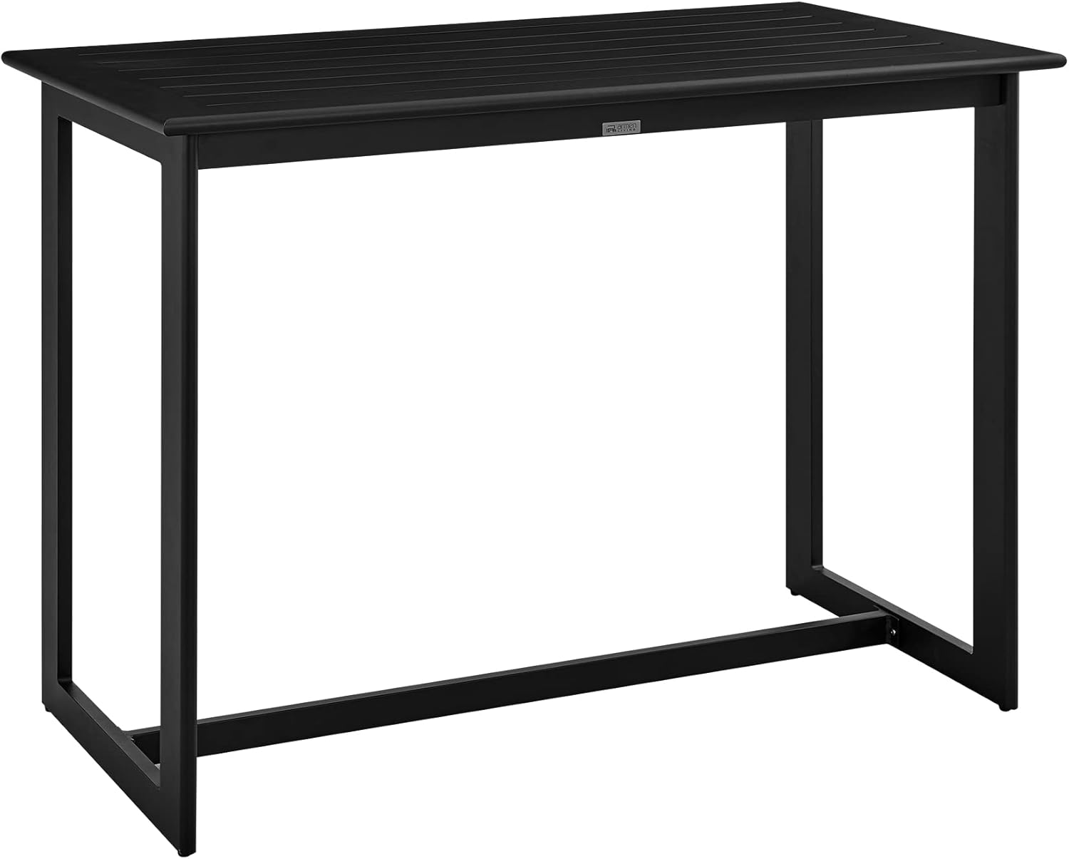 Armen Living Grand Modern Outdoor Patio Bar Table and Stools Set, 5 Piece, Black