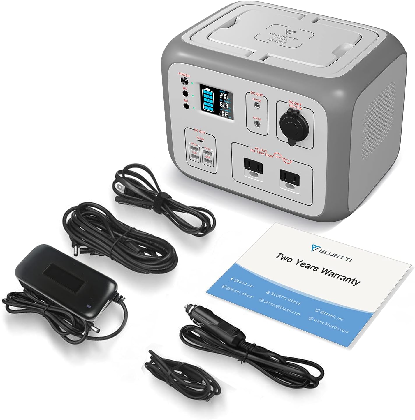 BLUETTI Portable Power Station AC50S 500Wh Solar Generator Lithium Battery Backup with 2x110V/300W AC Outlets Power Generator for Outdoor Camping RV Home Use Emergency