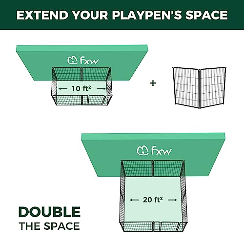 FXW Homeplus Dog Playpen Designed for Indoor Use, 40" Height for Large Dogs, Black│Patented