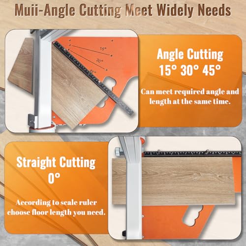 Heavy Duty Laminate/Vinyl Floor Cutter, NAACOO 13” Vinyl Plank Cutter with Wheel – Just 1 Step Meet Angle&Length Cutting, Flooring Tools - Cuts Laminate Floor, Engineer Wood, LVP/T, VCT, SPC, WPC