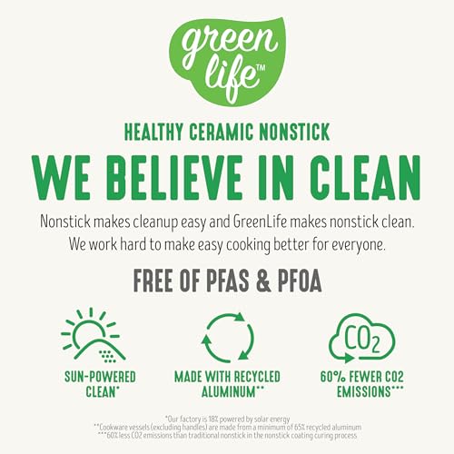 GreenLife Dream 10-Piece Ceramic Nonstick Cookware Set, Pots Frying & Sauce Pans, PFAS-Free & PFOA-Free, Dishwasher & Oven Safe, Stay-Cool Handles, Durable Aluminum Body, Versatile Cooking, Dusty Rose