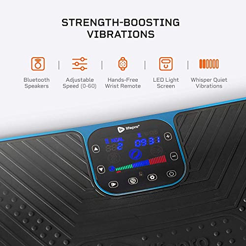 LifePro Rumblex 4D Pro Vibration Plate - Whole Body Vibration Platform Exercise Machine - Home Workout Equipment for Weight Loss, Toning & Wellness - Full Bundle of Bands, Straps & Accessories