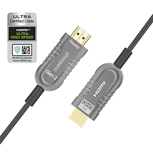 phoossno Certified 8K HDMI 2.1 Fiber Optical Cable, 10K Ultra High Speed HDMI