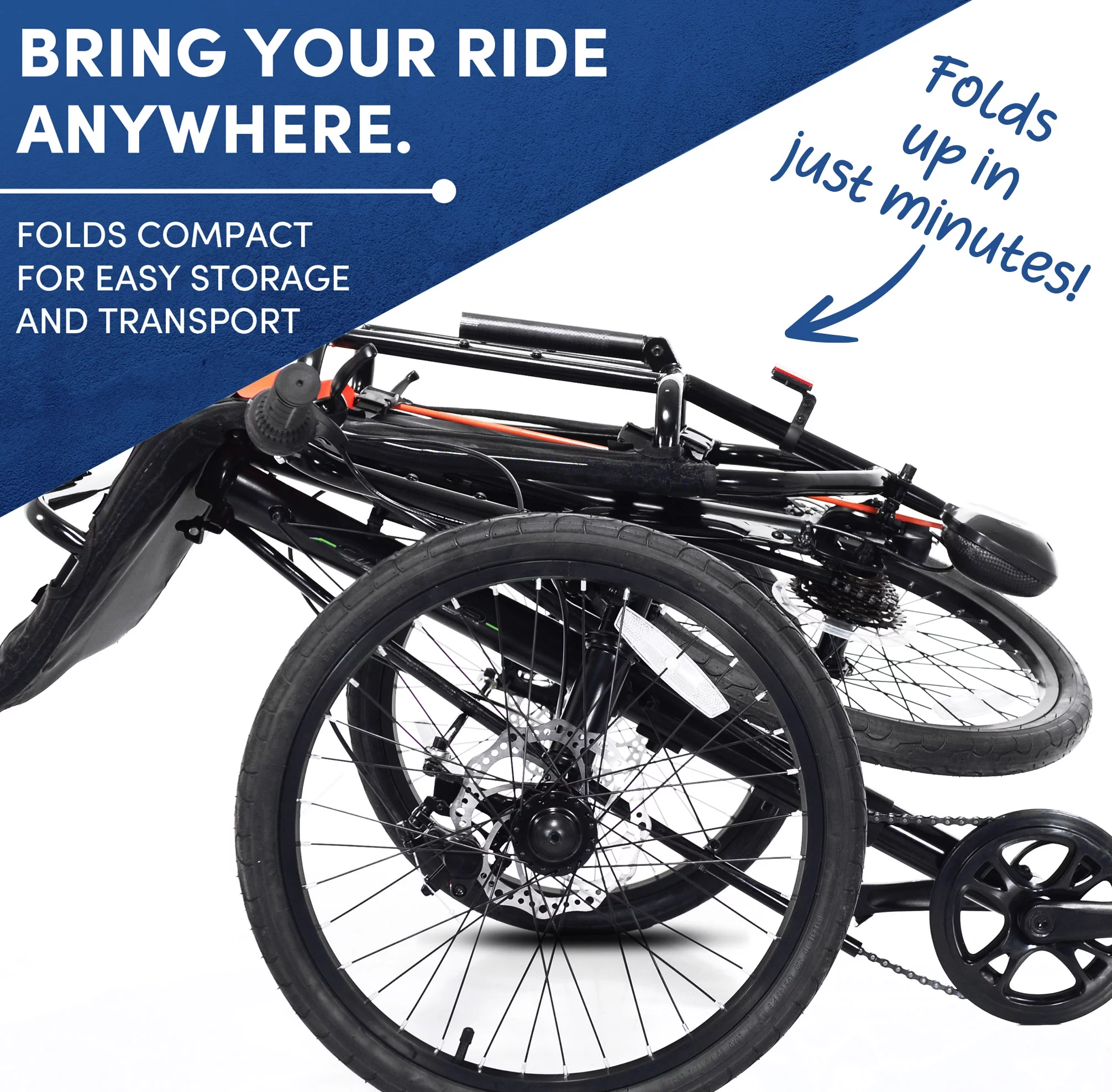 Kent 20" Unisex Cavalier Recumbent 3-Wheel Bike / Trike, Black