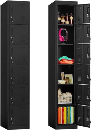 INTERGREAT 9 Door Storage Locker for Employee, Metal Locker for Office, Gym, Shool,Lockable Black Steel Locker with Lock and Card Slot for Home,Garage